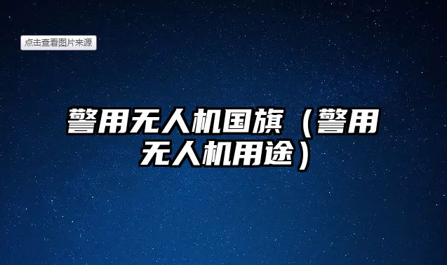 警用無人機國旗（警用無人機用途）