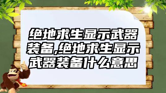 絕地求生顯示武器裝備,絕地求生顯示武器裝備什么意思