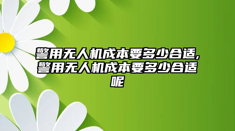 警用無人機成本要多少合適,警用無人機成本要多少合適呢