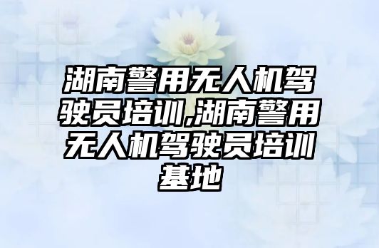 湖南警用無人機駕駛員培訓,湖南警用無人機駕駛員培訓基地