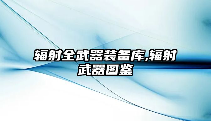 輻射全武器裝備庫,輻射武器圖鑒