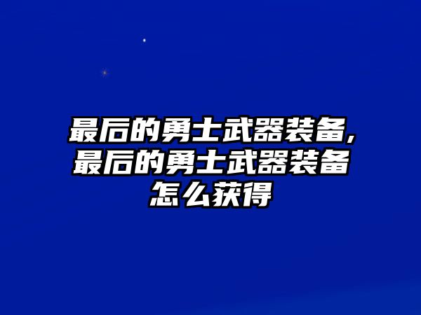 最后的勇士武器裝備,最后的勇士武器裝備怎么獲得