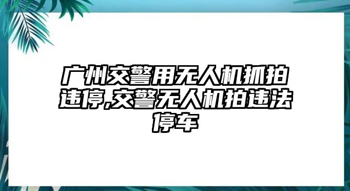 廣州交警用無人機抓拍違停,交警無人機拍違法停車