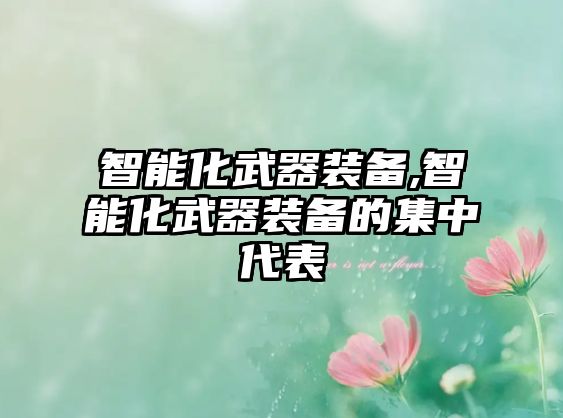 智能化武器裝備,智能化武器裝備的集中代表