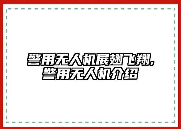 警用無人機展翅飛翔,警用無人機介紹