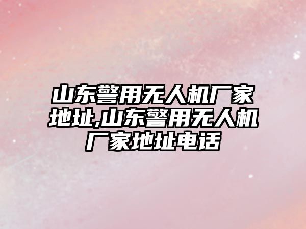 山東警用無人機廠家地址,山東警用無人機廠家地址電話