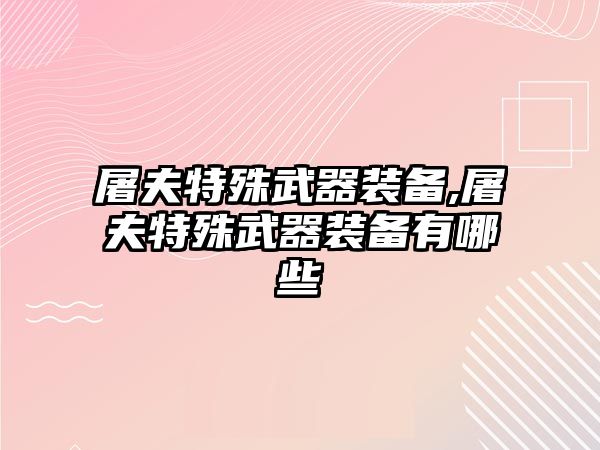 屠夫特殊武器裝備,屠夫特殊武器裝備有哪些