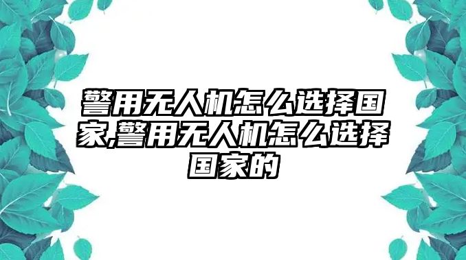 警用無人機怎么選擇國家,警用無人機怎么選擇國家的