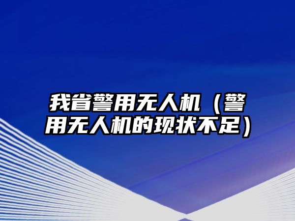 我省警用無人機（警用無人機的現狀不足）