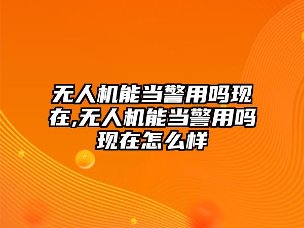 無人機能當警用嗎現在,無人機能當警用嗎現在怎么樣