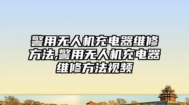 警用無人機充電器維修方法,警用無人機充電器維修方法視頻