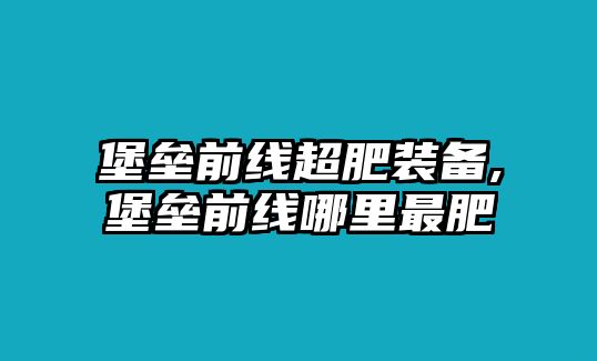 堡壘前線超肥裝備,堡壘前線哪里最肥