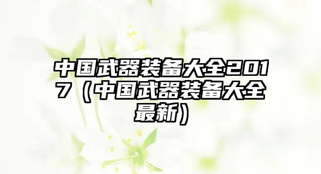 中國武器裝備大全2017（中國武器裝備大全最新）