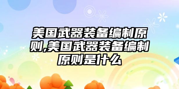 美國武器裝備編制原則,美國武器裝備編制原則是什么