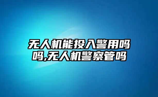 無人機能投入警用嗎嗎,無人機警察管嗎