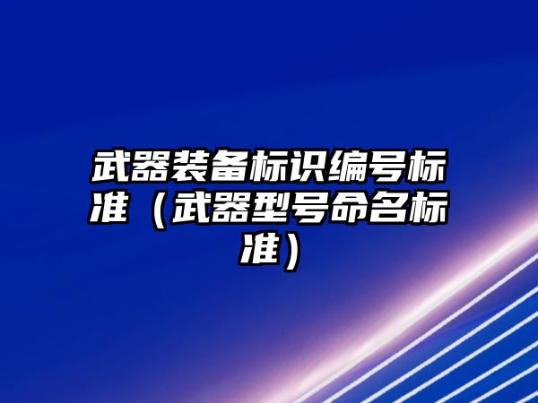 武器裝備標識編號標準（武器型號命名標準）