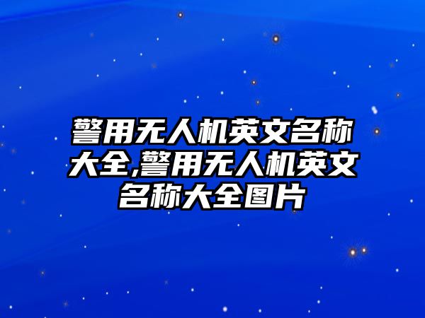 警用無人機英文名稱大全,警用無人機英文名稱大全圖片