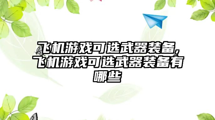 飛機游戲可選武器裝備,飛機游戲可選武器裝備有哪些