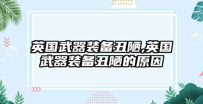 英國武器裝備丑陋,英國武器裝備丑陋的原因