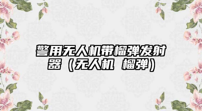 警用無人機帶榴彈發射器（無人機 榴彈）