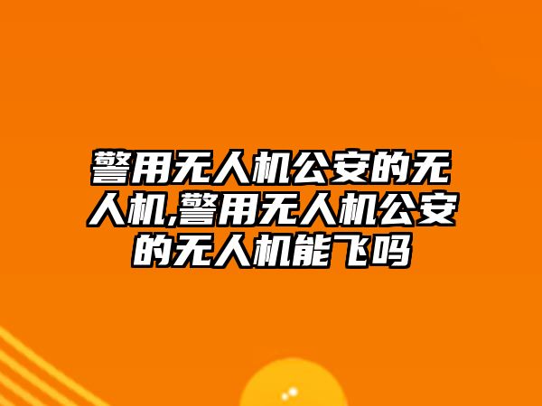 警用無人機公安的無人機,警用無人機公安的無人機能飛嗎