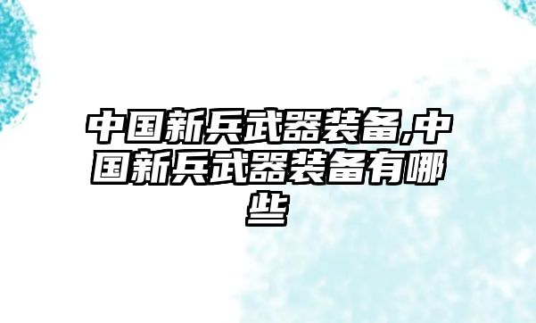 中國新兵武器裝備,中國新兵武器裝備有哪些