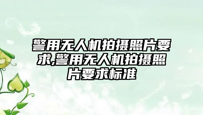 警用無人機拍攝照片要求,警用無人機拍攝照片要求標準