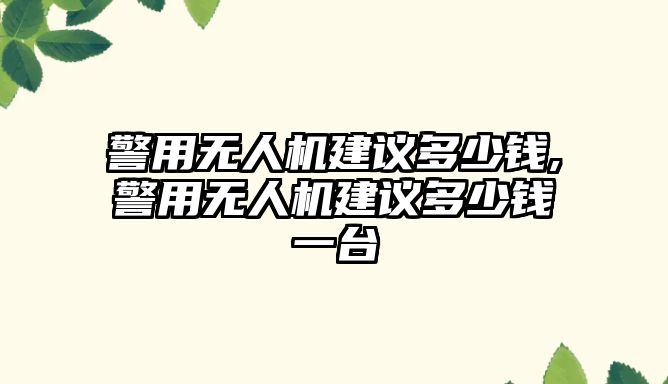 警用無(wú)人機(jī)建議多少錢,警用無(wú)人機(jī)建議多少錢一臺(tái)