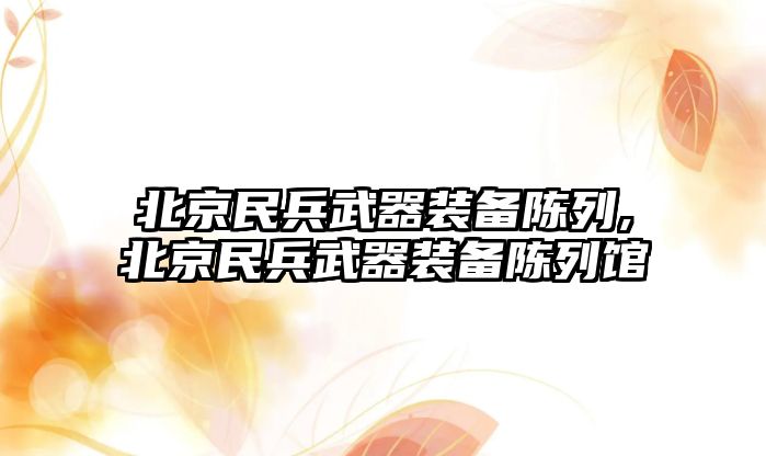 北京民兵武器裝備陳列,北京民兵武器裝備陳列館