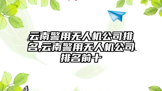 云南警用無人機(jī)公司排名,云南警用無人機(jī)公司排名前十