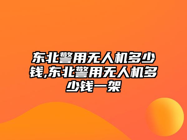 東北警用無人機多少錢,東北警用無人機多少錢一架