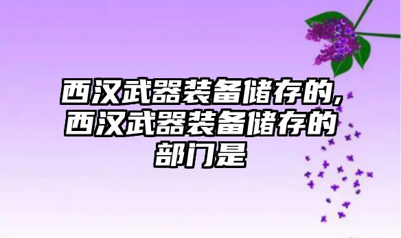 西漢武器裝備儲存的,西漢武器裝備儲存的部門是