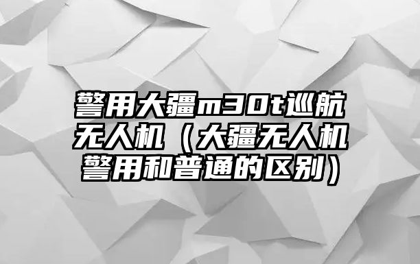 警用大疆m30t巡航無人機（大疆無人機警用和普通的區別）