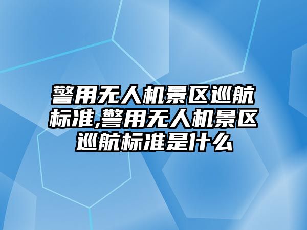 警用無人機景區巡航標準,警用無人機景區巡航標準是什么