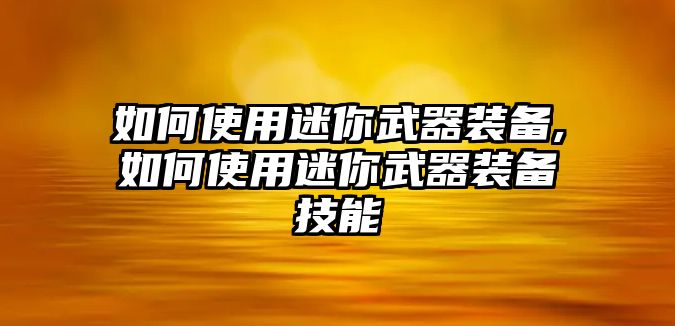 如何使用迷你武器裝備,如何使用迷你武器裝備技能