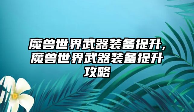 魔獸世界武器裝備提升,魔獸世界武器裝備提升攻略