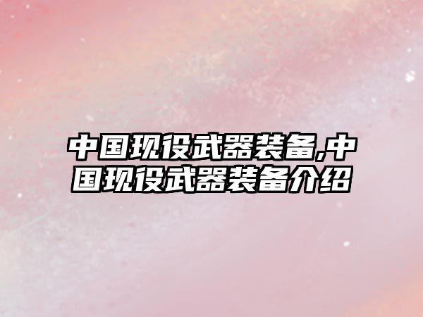 中國現役武器裝備,中國現役武器裝備介紹