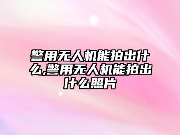 警用無人機能拍出什么,警用無人機能拍出什么照片