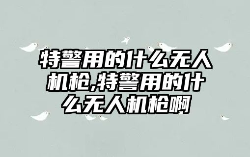 特警用的什么無人機槍,特警用的什么無人機槍啊