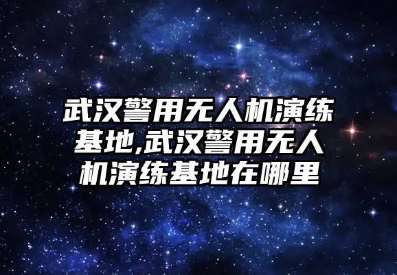 武漢警用無人機演練基地,武漢警用無人機演練基地在哪里