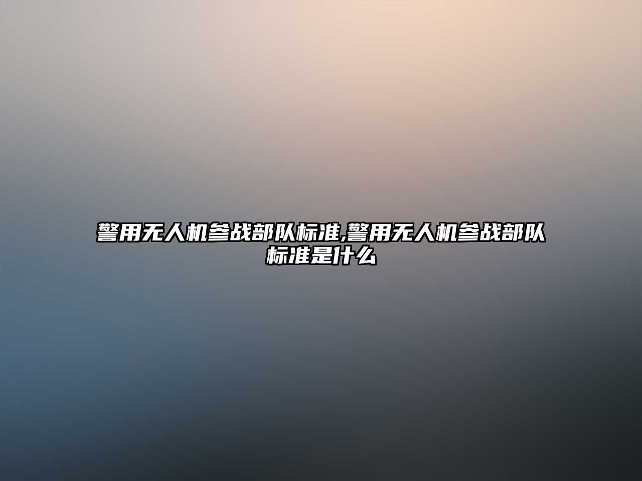 警用無人機參戰部隊標準,警用無人機參戰部隊標準是什么