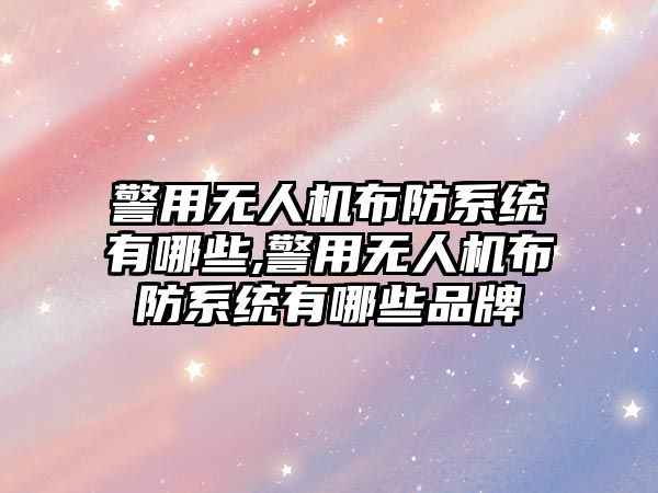 警用無人機布防系統有哪些,警用無人機布防系統有哪些品牌