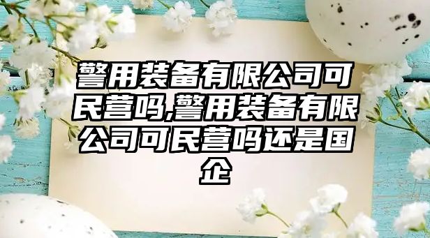 警用裝備有限公司可民營嗎,警用裝備有限公司可民營嗎還是國企