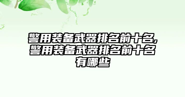 警用裝備武器排名前十名,警用裝備武器排名前十名有哪些