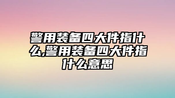 警用裝備四大件指什么,警用裝備四大件指什么意思