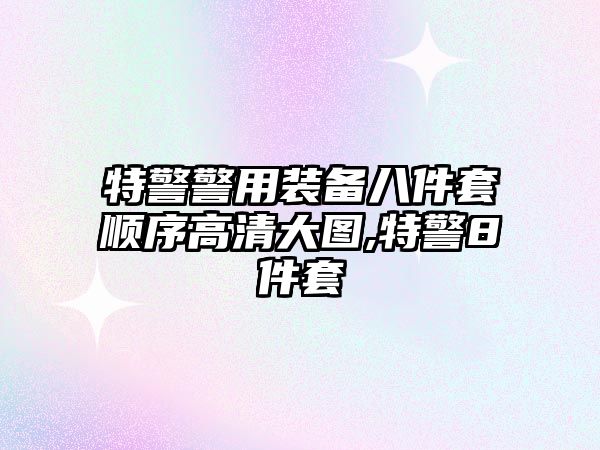 特警警用裝備八件套順序高清大圖,特警8件套