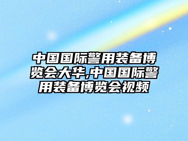 中國國際警用裝備博覽會大華,中國國際警用裝備博覽會視頻