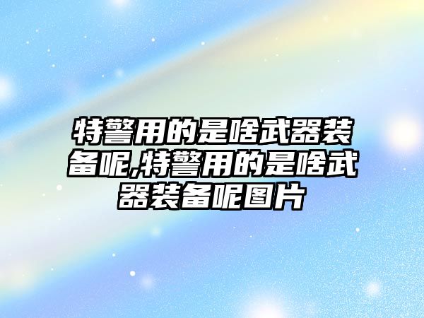 特警用的是啥武器裝備呢,特警用的是啥武器裝備呢圖片