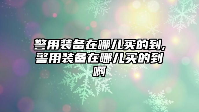 警用裝備在哪兒買的到,警用裝備在哪兒買的到啊