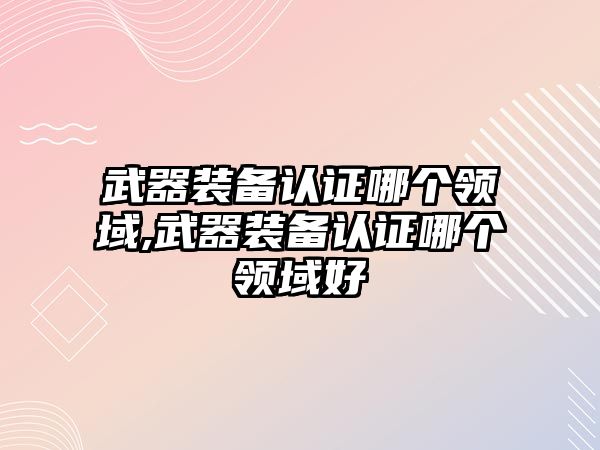 武器裝備認證哪個領域,武器裝備認證哪個領域好